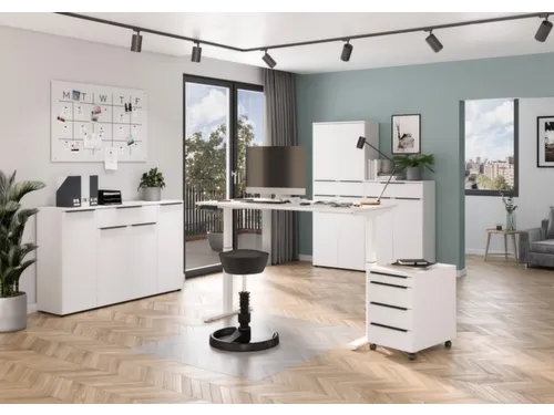Elektrisch ihv bureau,HxBxD 720-1200x1600x800mm,blad wit
