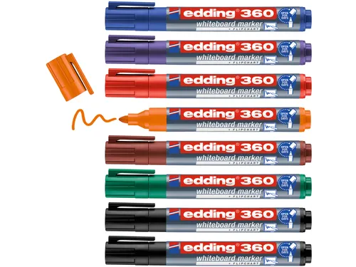 Whiteboardmarker edding 360 rond 1.5-3mm assorti 8 stuks