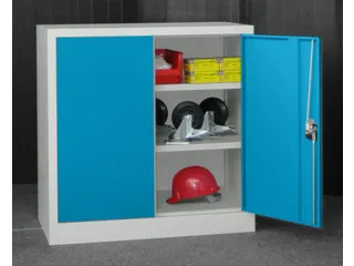 grootvolumekast met openslaande deuren,RAL7035,front RAL5012 - 2
