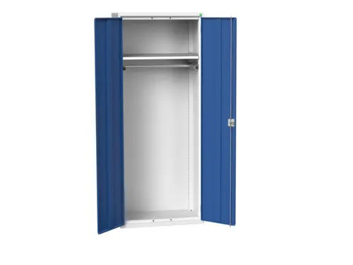 Lockerkast 2000x800x550mm 1 vak, dubbele vleugeldeur, RAL7035 +RAL5010