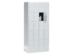 lockerkast,HxBxD 1950x900x480mm,4x5vakken,romp RAL7021,front RAL7021