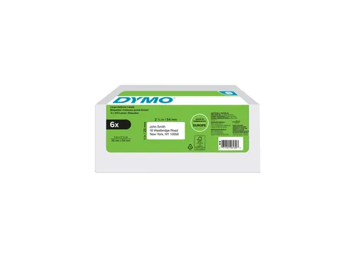 Etiket Dymo 2177564 Adressering 25x54mm 6 rollen á 500 stuks wit