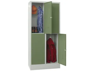 lockerkast,HxBxD 1850x800x500mm,2x2vakken,RAL7035,front RAL6011 - 2