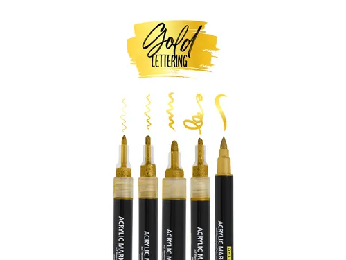Acrylmarker Online lettering 5 breedtes goud