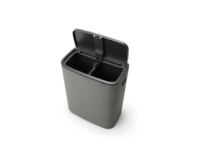 Afvalbak Bo Touch Bin 2x30 Liter Mineral Concrete Grijs