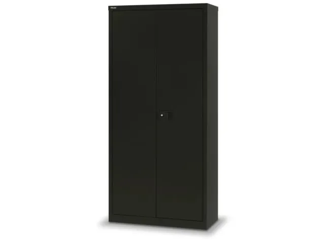 Garderobe-/-Ordnerkast Staalplaat 3 Puntsluiting Kledingstang Zwart