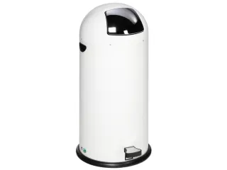 Push & Kick Afvalbak Staalplaat 52 Liter 880x415mm Met Pedaal Wit - 1