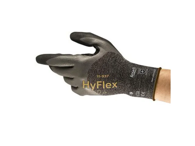 Ansell HyFlex 11-937 snijbestendige handschoenen, zwart, maat 10, 144