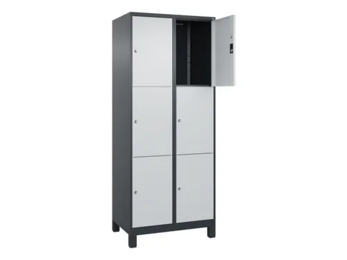 lockerkast,HxBxD 1950x800x500mm,2x3vakken,vak B 400mm,cil.-slot,voeten