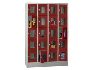 lockerkast,HxBxD 1850x1200x500mm,4x5vakken,RAL7035,front RAL3000 - 2