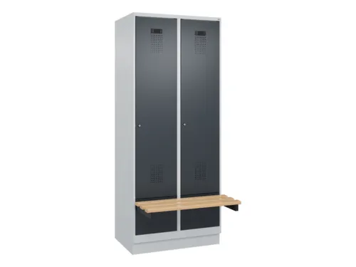 locker met bank,HxBxD 1950x800x815mm,2vak,vak B 400mm,cilinderslot
