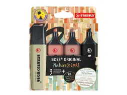 Markeerstift STABILO Boss 70/4 nature colors etui à 4 stuks