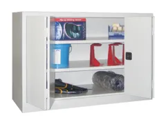 Vouwdeurkast 1000x1500x600mm 2legborden Verzinkt Ral7035 Front Ral7035