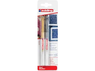 Edding Gelroller 2185 Goud En Zilver, Blister Met 2 Stuks - 1