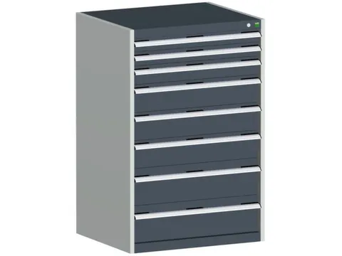 ladekast 1200x800x750mm 8laden zware lasten RAL7035 front RAL7016