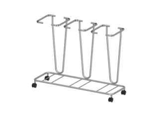 Afvalverzamelaar 3x70 Liter Afvalzakken Rvs Verrijdbaar - 2