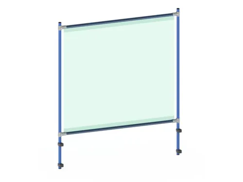 anti-speekselscherm,pvc-folie,glashelder,frame staal RAL5007