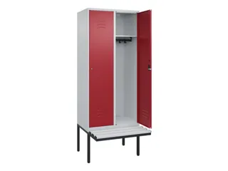 locker met bank,HxBxD 2120x800x815mm,2vak,vak B 400mm,cil.-slot - 2