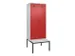 locker met bank,voor scheiding van kleding,HxBxD 2120x800x815mm,2vak