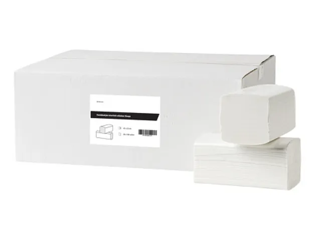 Papieren Handdoek interfold 42x22cm cellulose 3-laags