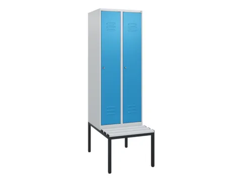 locker met bank,HxBxD 1950x600x815mm,2vak,vak B 300mm,cil.-slot