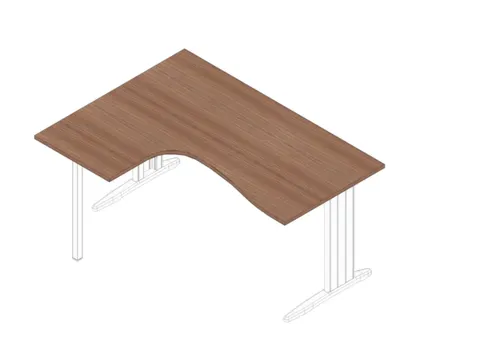 hoek-bureau,HxBxD 730x1600x1200mm,blad canaletto-hout,verdieping links