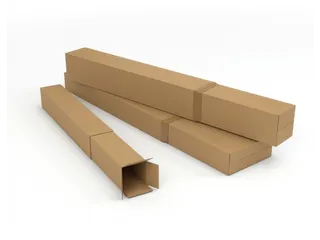 Verzendkoker Vierkant Telescoop 126x126x750/1450mm Bruin Deksel - 5