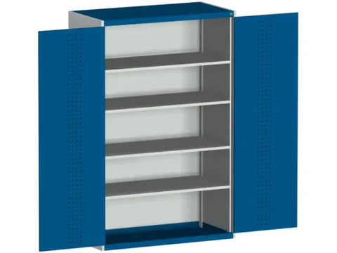 kast met geperforeerde platen,HxBxD 2000x1300x650mm,4xStalen bodem