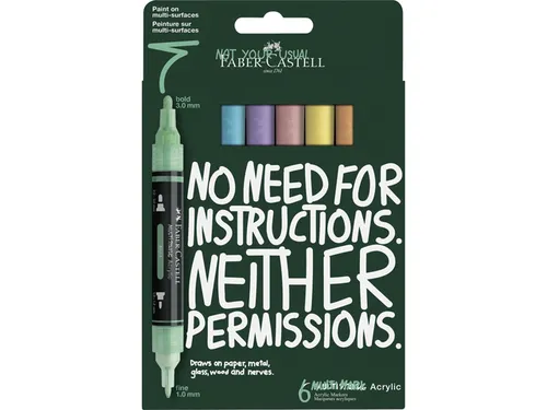 Acrylmarker Faber-Castell Multimark 6 stuks Pastel kartonetui
