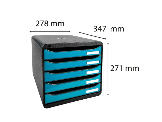 Exacompta Ladenblok Iderama Big-Box A4+ 5 Laden Zwart/Turkoois