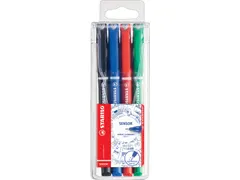 Fineliner Stabilo Sensor assorti 0.3mm etui à 4 stuks