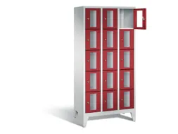 Lockerkast 1850x900x500mm 3x5 vakken Cilinderslot Poten, RAL3003