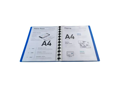 Showalbum PP ring 30 tas A4 blauw