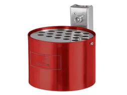 Asbak 4 liter 135x200mm Wandmontage Rond Rood