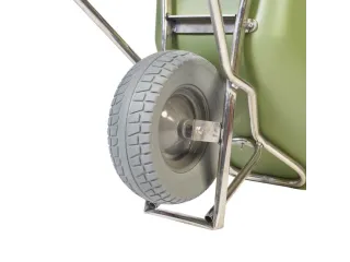 aluminium kruiwagen,90l,HxBxD 870x625x1430mm,HDPE-bak,groen,aluminium - 5