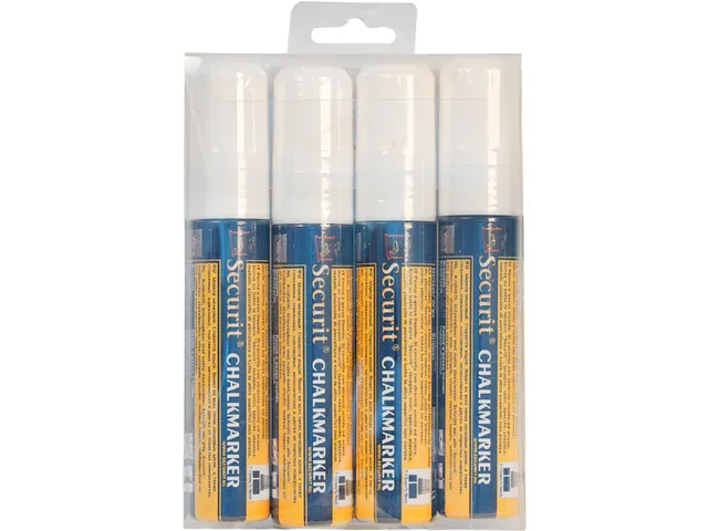 Krijtstift Securit Sma-720 Blokpunt 7-15mm Wit 4 Stuks