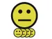 Aimant Smiley 75mm émotion neutre jaune 5 pièces