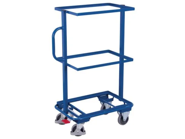 Bijzetwagen 200kg Eurobakken 600x400mm Open 3 Etages Vast Ral5010