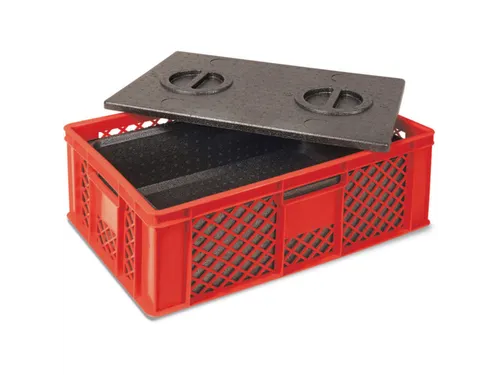 Euronorm-stapelbak,m. isoleerbox,HxLxB 240x600x400mm,20l,PE,rood
