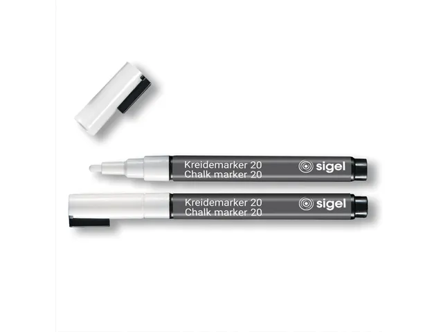 Marqueur de craie liquide Sigel 1-2mm 2 pces blanc