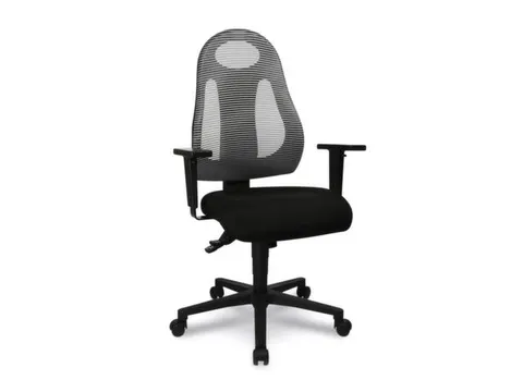 Bureaustoel Lichtgrijs Synchroonmechaniek Armleuningen Zitting Zwart