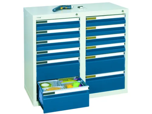 ladekast HxBxD 900x1000x500mm 12laden vergrendeling RAL7035 RAL5010