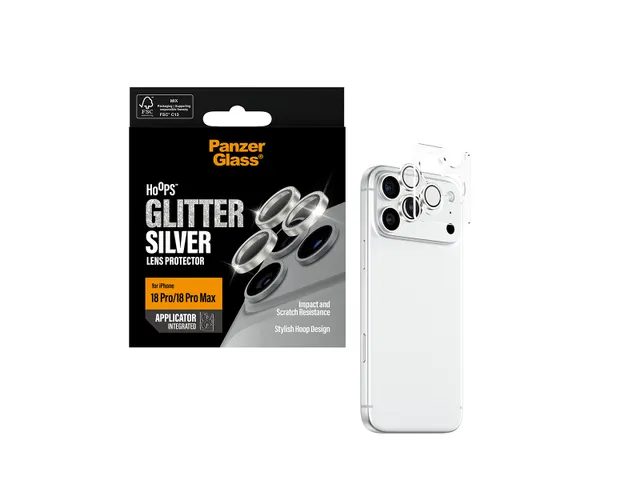 PanzerGlass Hoops Camera Lens Protector Glitter Silver iPhone 18