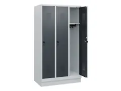 schoollocker,HxBxD 1630x900x500mm,3vak,vak B 300mm,draaigrendel,sokkel