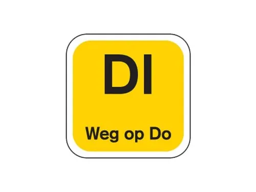 Label DI weg op DO Geel Afwasbaar d oos 1.000st