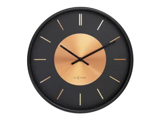 Wandklok NeXtime Retro II 25cm zwart/koper metaal - 2