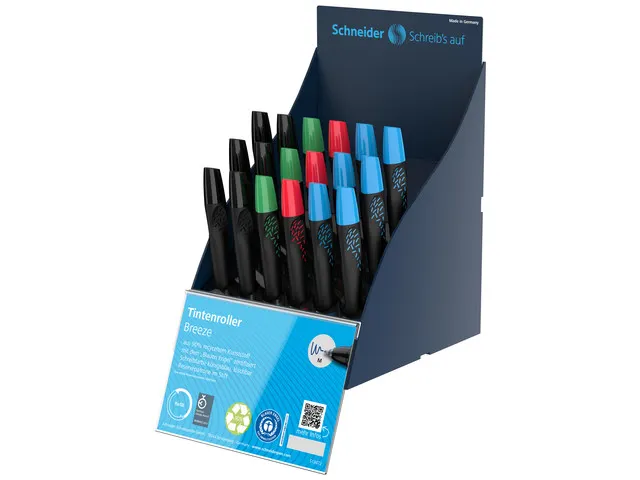 Rollerball Schneider Breeze SIS-display Engels 18 stuks