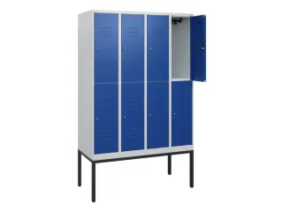 dubbeldekse locker,HxBxD 1950x1200x500mm,4x2vak.,vak B 300mm,cil.-slot - 2