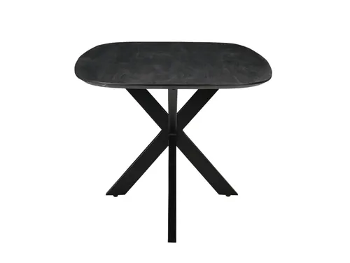 Vergadertafel Harper Deens Ovaal 200x100cm Zwart blad met Spinpoot
