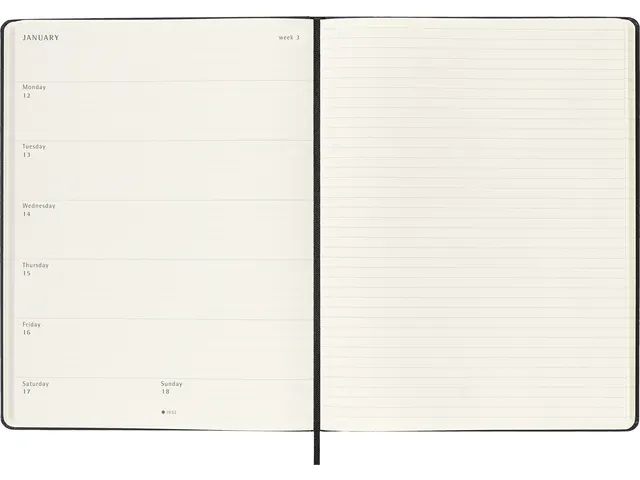 Agenda 2025/2026 Moleskine 18M Planner Weekly 7dag/1pagina XL zwart